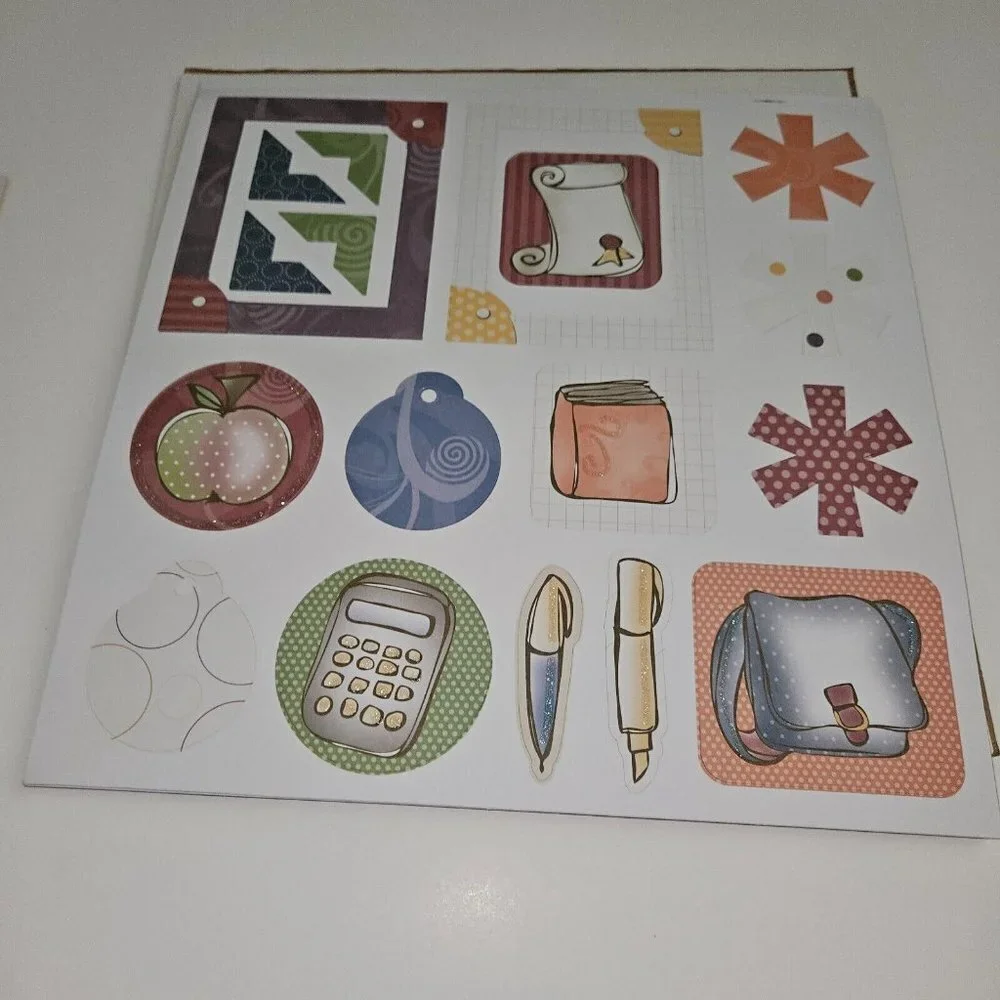 Creative Memories 12x12 School Kit Predecorated Pages Stickers Diecut NEVER USED